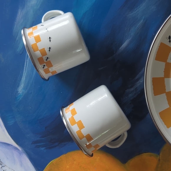 The Golden Rabbit II‎ Joan Wilkes Checkers & Ants Enamelware Bowls & Cup… - Picture 6 of 10